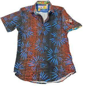 Robert Graham Button Up Shirt Multicolor Fireworks Short Sleeve Classic S